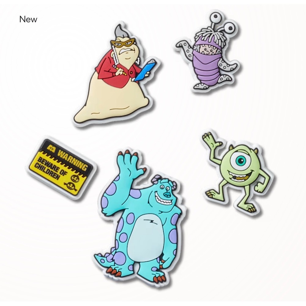 Crocs Jibbitz Disney Pixar Monsters Inc 5-Pack Shoe Charms Sulley Mike Boo Roz